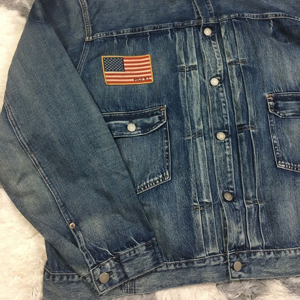 Men's POLO-RALPH LAUREN "SPORTSMAN" Denim Jacket (Casting Club) vintage - Picture 2 of 16